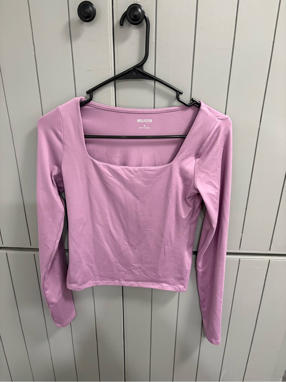 Hollister Square Neck Long Sleeve Top - Light Lavender